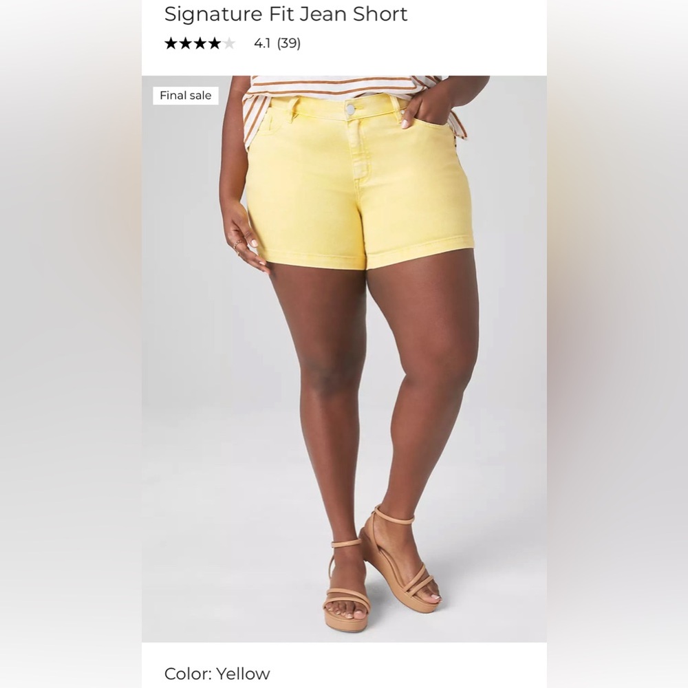Lane Bryant Shorts Women's Size 26 Yellow Signature Fit NWT